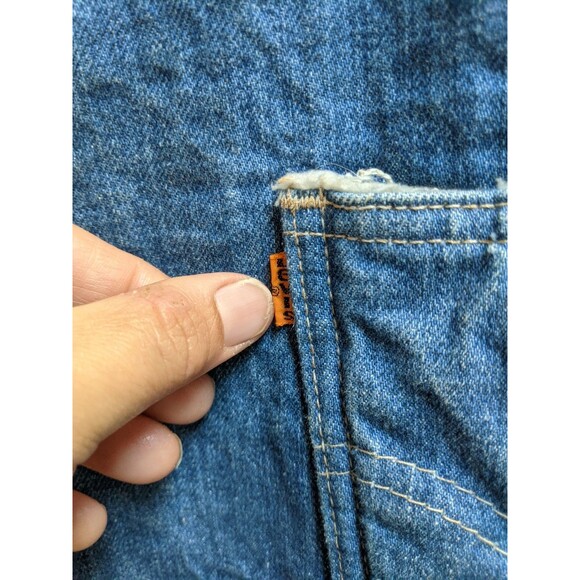 Vintage Levis Western Denim Vest Men Size S  Orange Tab Sherpa Lined USA 70s 80s - Picture 2 of 15